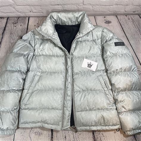 dior puffer grey|Dior oblique puffer.